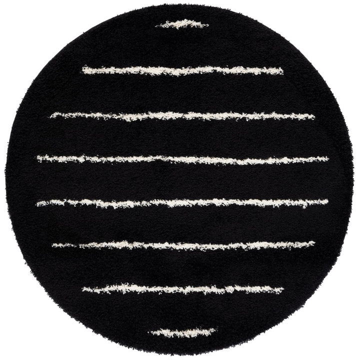 SAFAVIEH Venus Shag VNS604Z Black / Ivory Rug Image 1