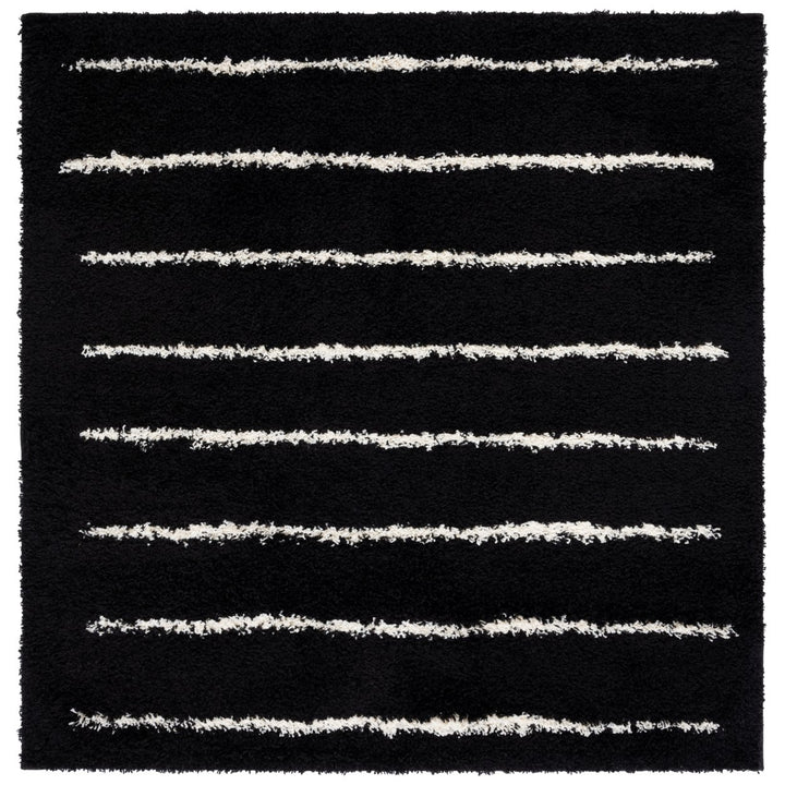 SAFAVIEH Venus Shag VNS604Z Black / Ivory Rug Image 1