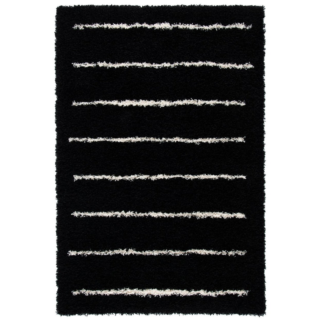 SAFAVIEH Venus Shag VNS604Z Black / Ivory Rug Image 1