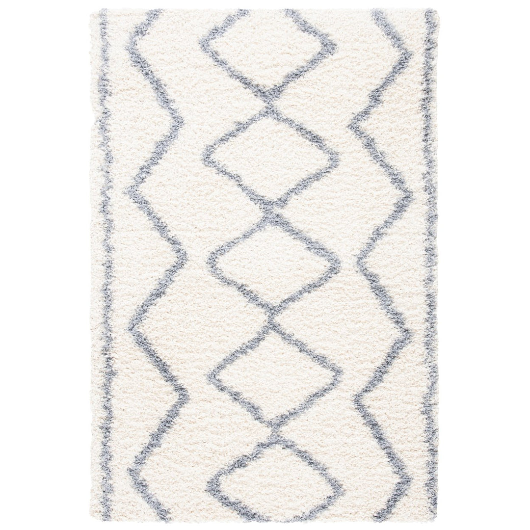 SAFAVIEH Venus Shag Collection VNS685A Ivory/Grey Rug Image 1