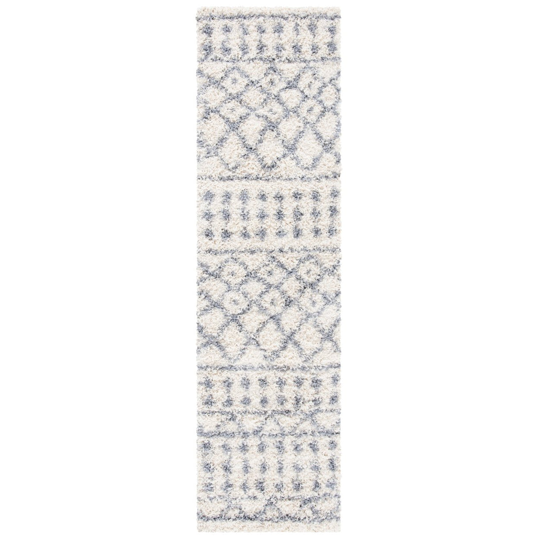 SAFAVIEH Venus Shag Collection VNS684A Ivory/Grey Rug Image 1