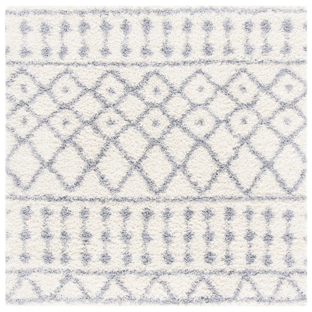 SAFAVIEH Venus Shag Collection VNS684A Ivory/Grey Rug Image 1