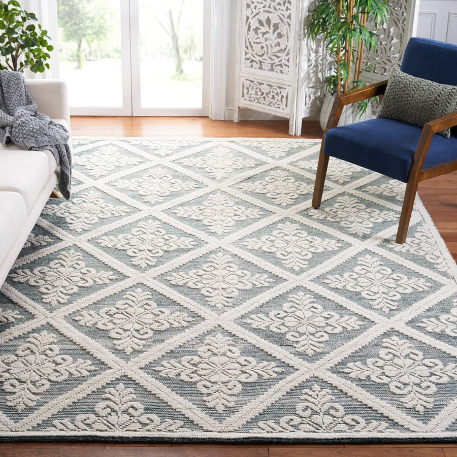 SAFAVIEH Vermont VRM306Y Handwoven Ivory / Green Rug Image 1