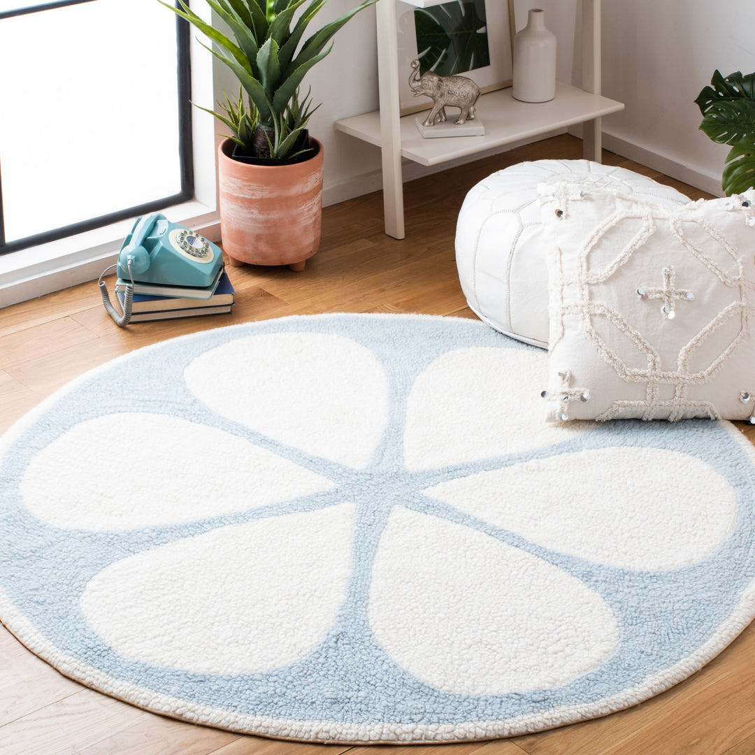 SAFAVIEH Vermont Collection VRM478A Ivory/Light Blue Rug Image 2