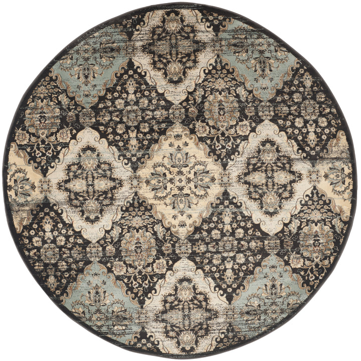 SAFAVIEH Vintage VTG572B Black / Light Blue Rug Image 4