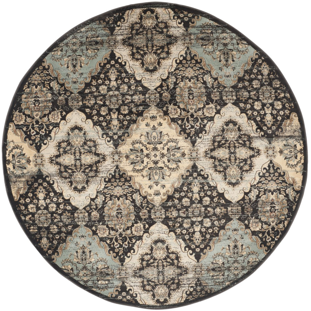 SAFAVIEH Vintage VTG572B Black / Light Blue Rug Image 1