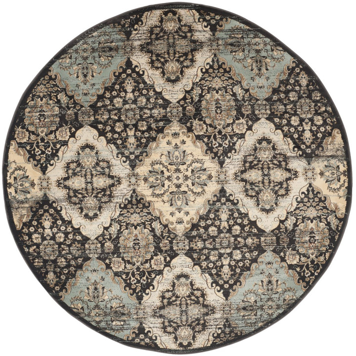 SAFAVIEH Vintage VTG572B Black / Light Blue Rug Image 1