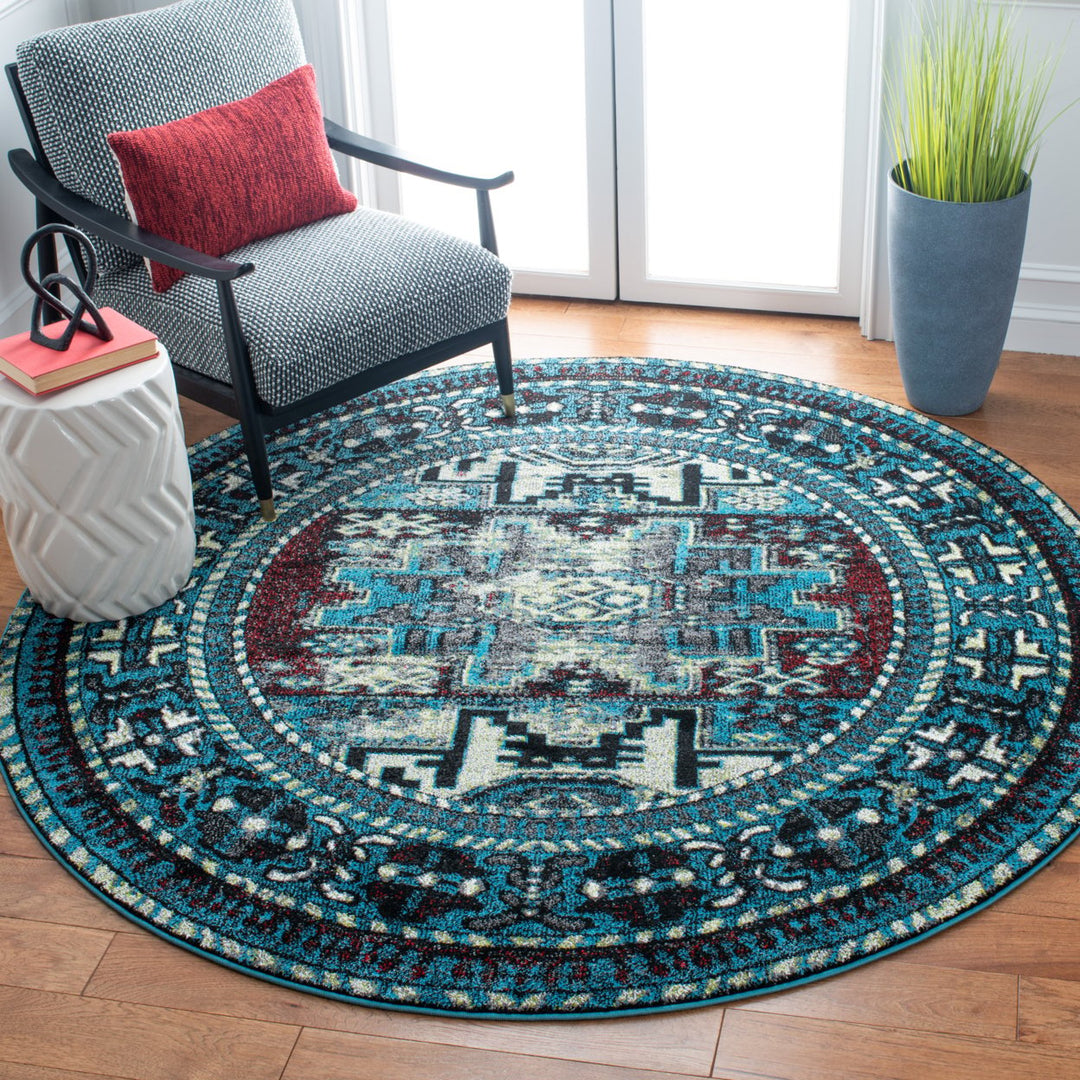 SAFAVIEH Vintage Hamadan VTH213M Lt Blue /Black Rug Image 2