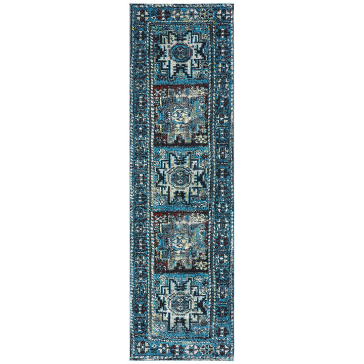 SAFAVIEH Vintage Hamadan VTH213M Lt Blue /Black Rug Image 4