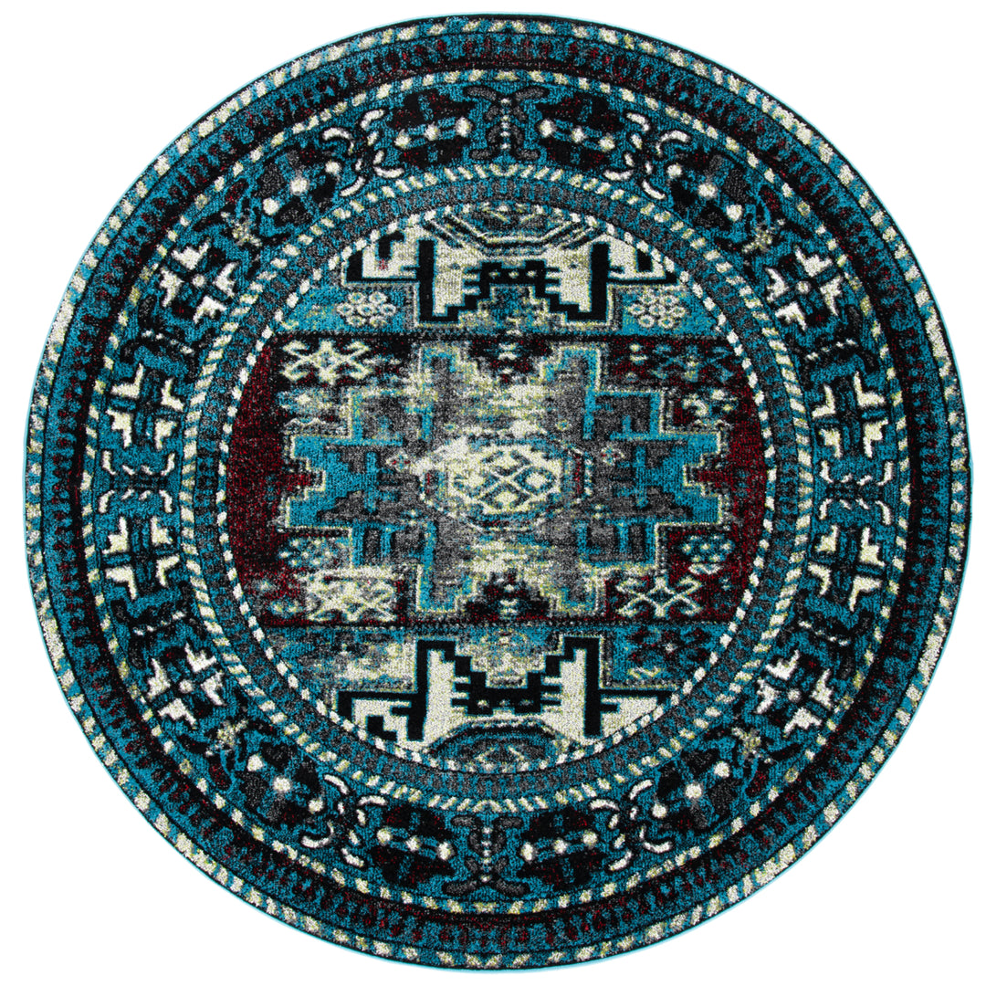 SAFAVIEH Vintage Hamadan VTH213M Lt Blue /Black Rug Image 9