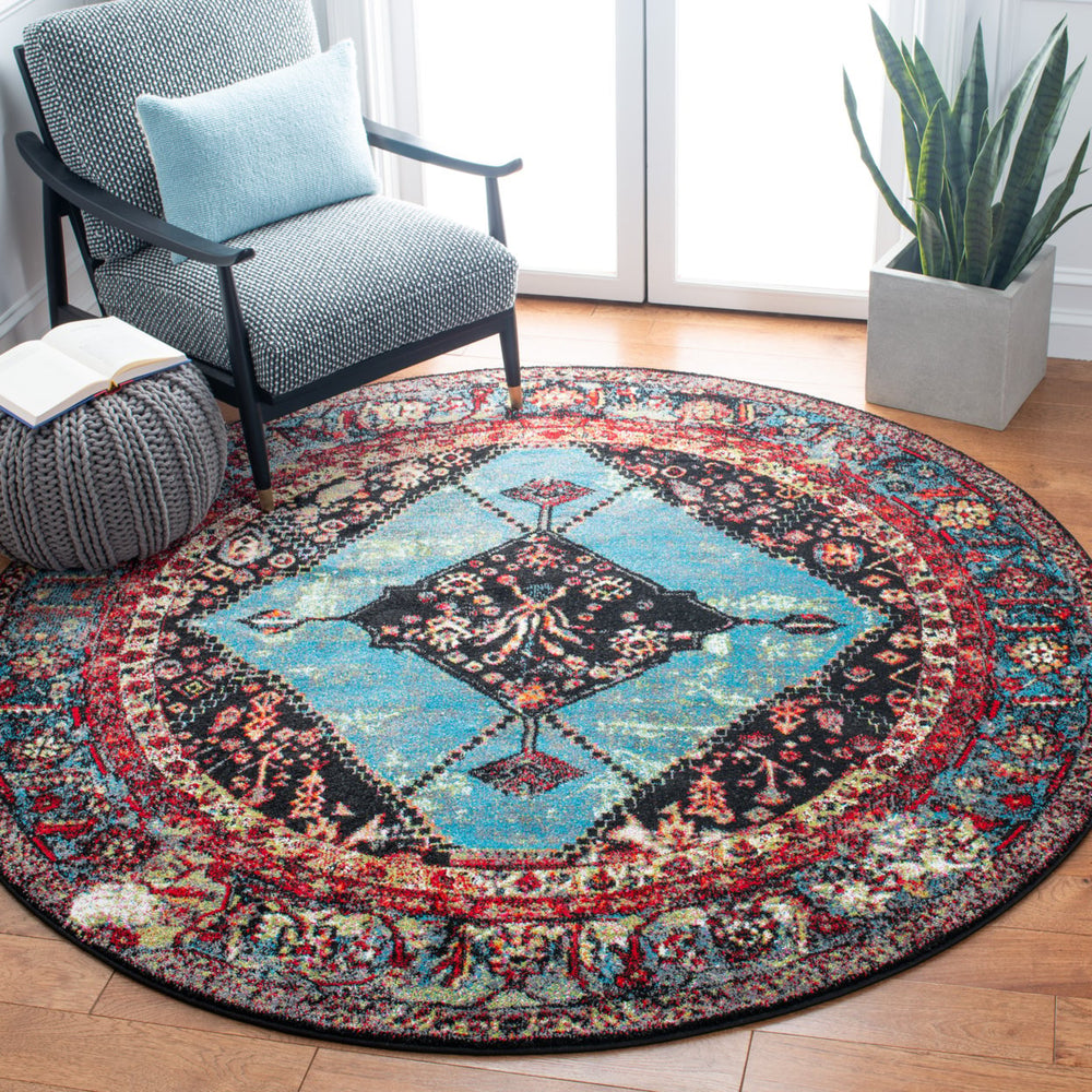 SAFAVIEH Vintage Hamadan VTH217Q Red / Lt Blue Rug Image 2