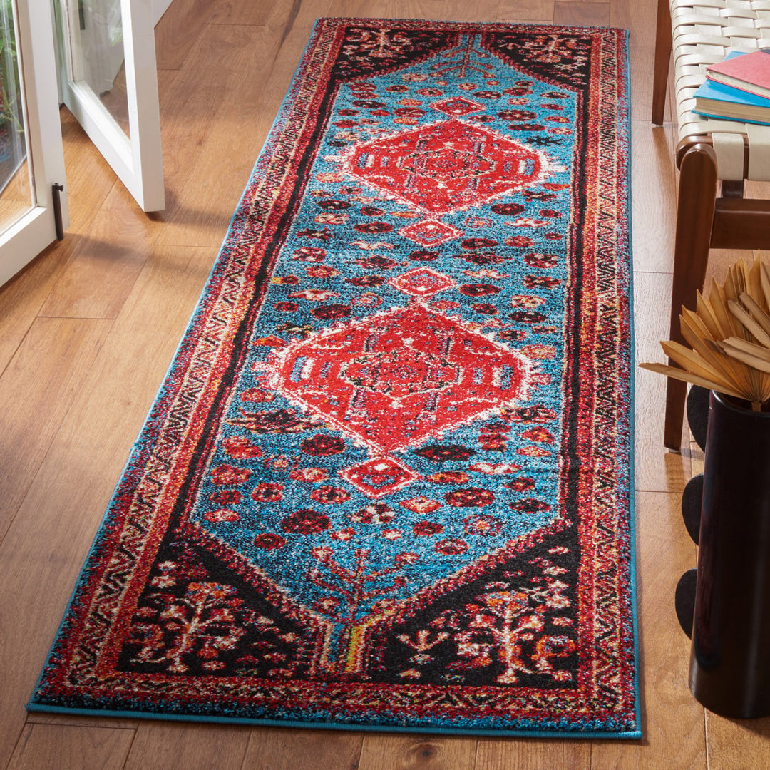 SAFAVIEH Vintage Hamadan VTH201K Turquoise /Red Rug Image 3