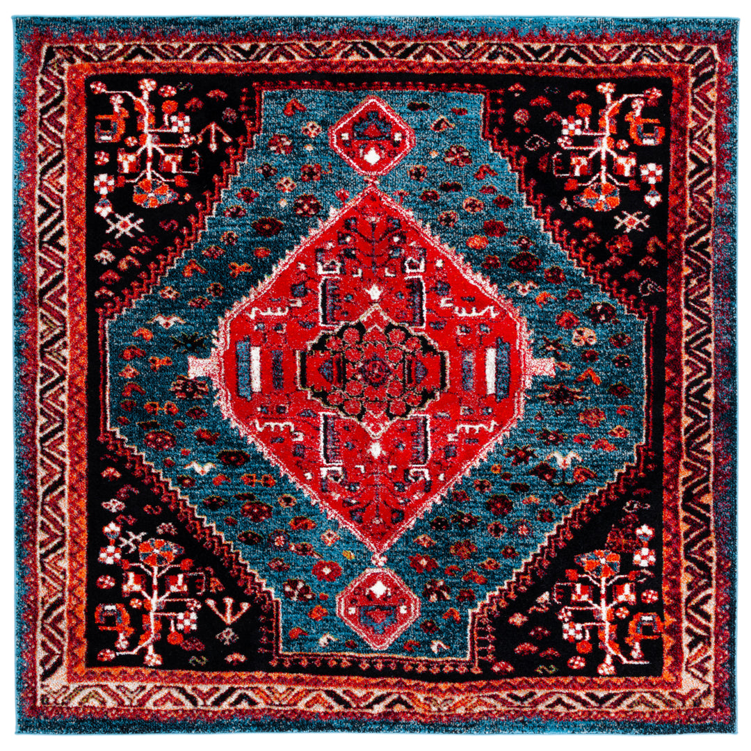 SAFAVIEH Vintage Hamadan VTH201K Turquoise /Red Rug Image 6