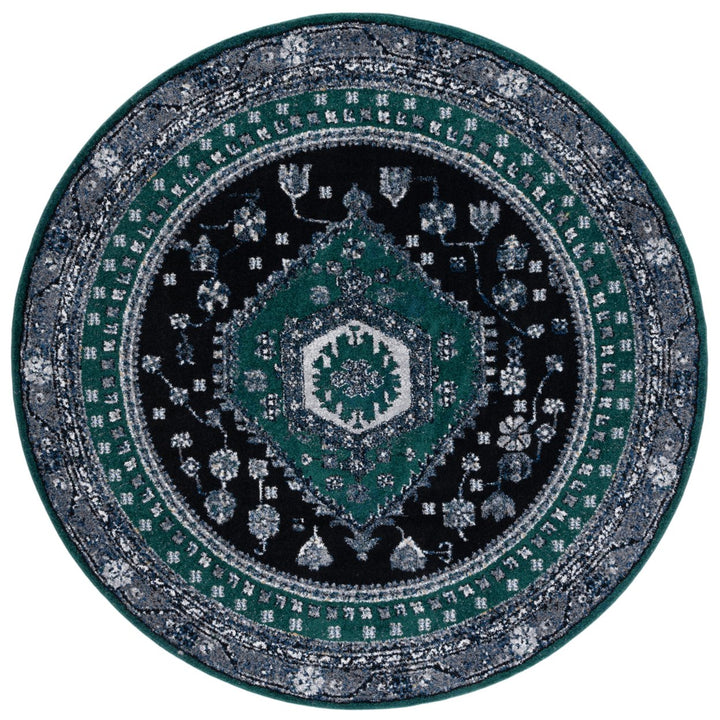 SAFAVIEH Vintage Hamadan VTH204Y Green / Black Rug Image 1