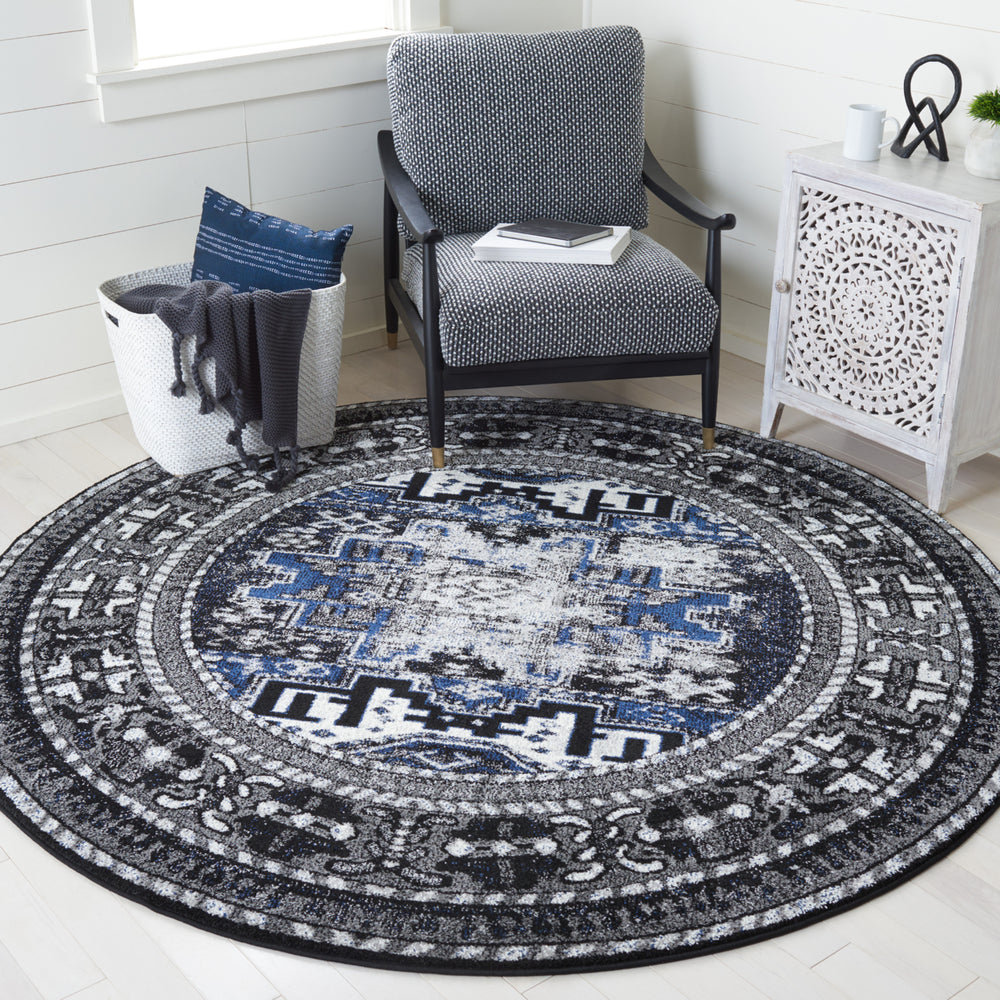 SAFAVIEH Vintage Hamadan VTH213F Grey / Blue Rug Image 2