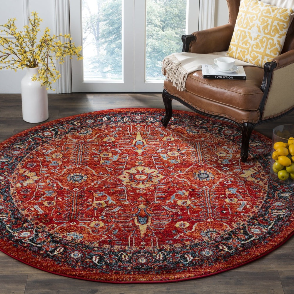 SAFAVIEH Vintage Hamadan VTH220C Orange / Navy Rug Image 2