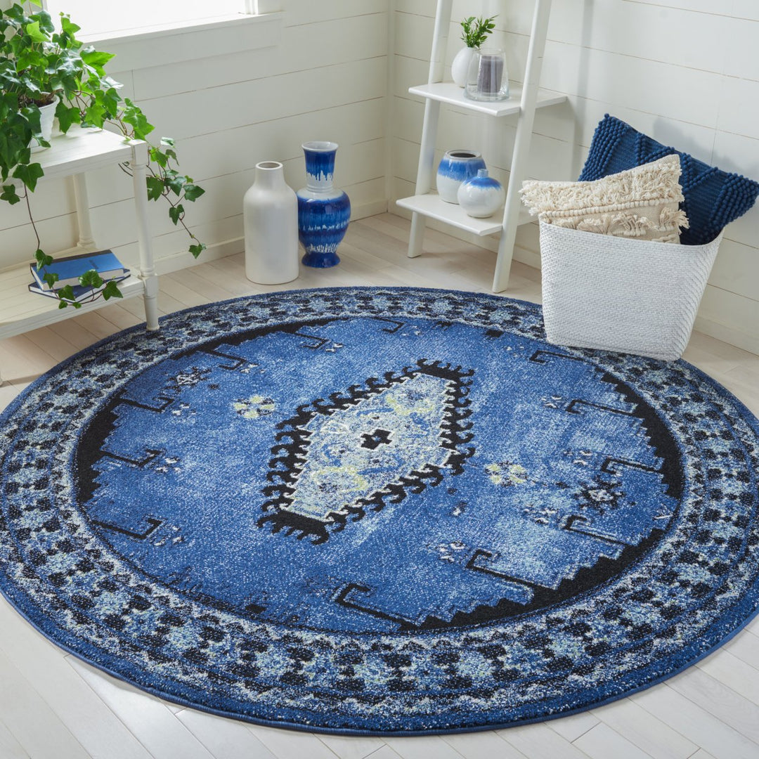 SAFAVIEH Vintage Hamadan VTH251M Blue / Black Rug Image 2