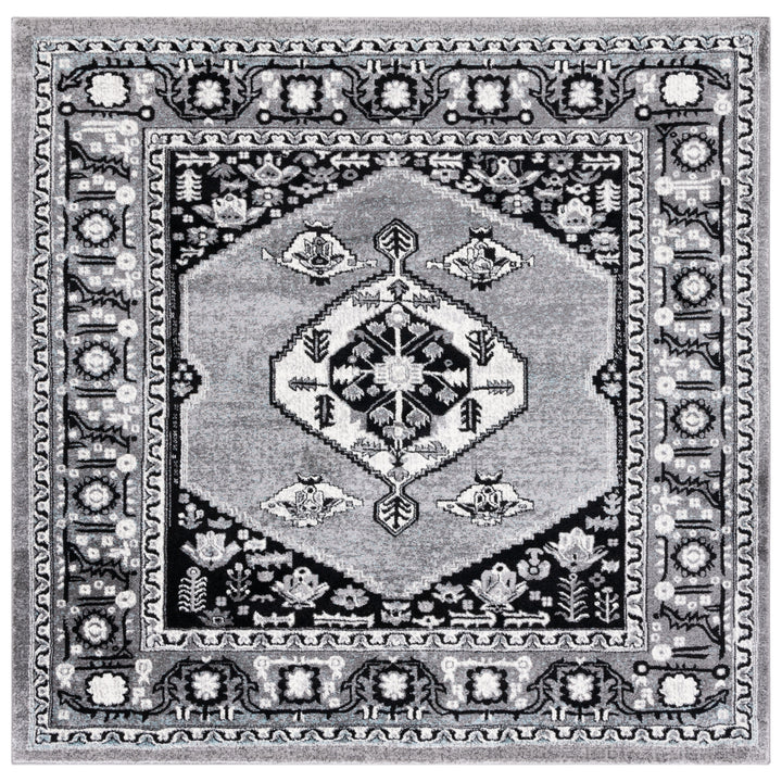 SAFAVIEH Vintage Hamadan VTH262F Grey / Black Rug Image 6