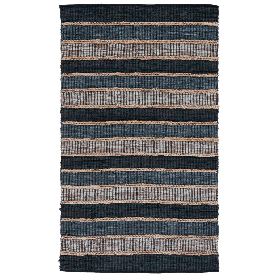 SAFAVIEH Vintage Leather VTL206Z Black / Natural Rug Image 1