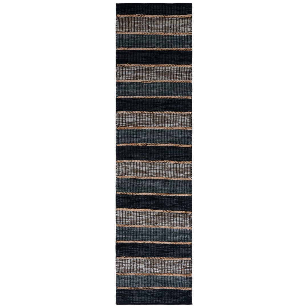 SAFAVIEH Vintage Leather VTL206Z Black / Natural Rug Image 1