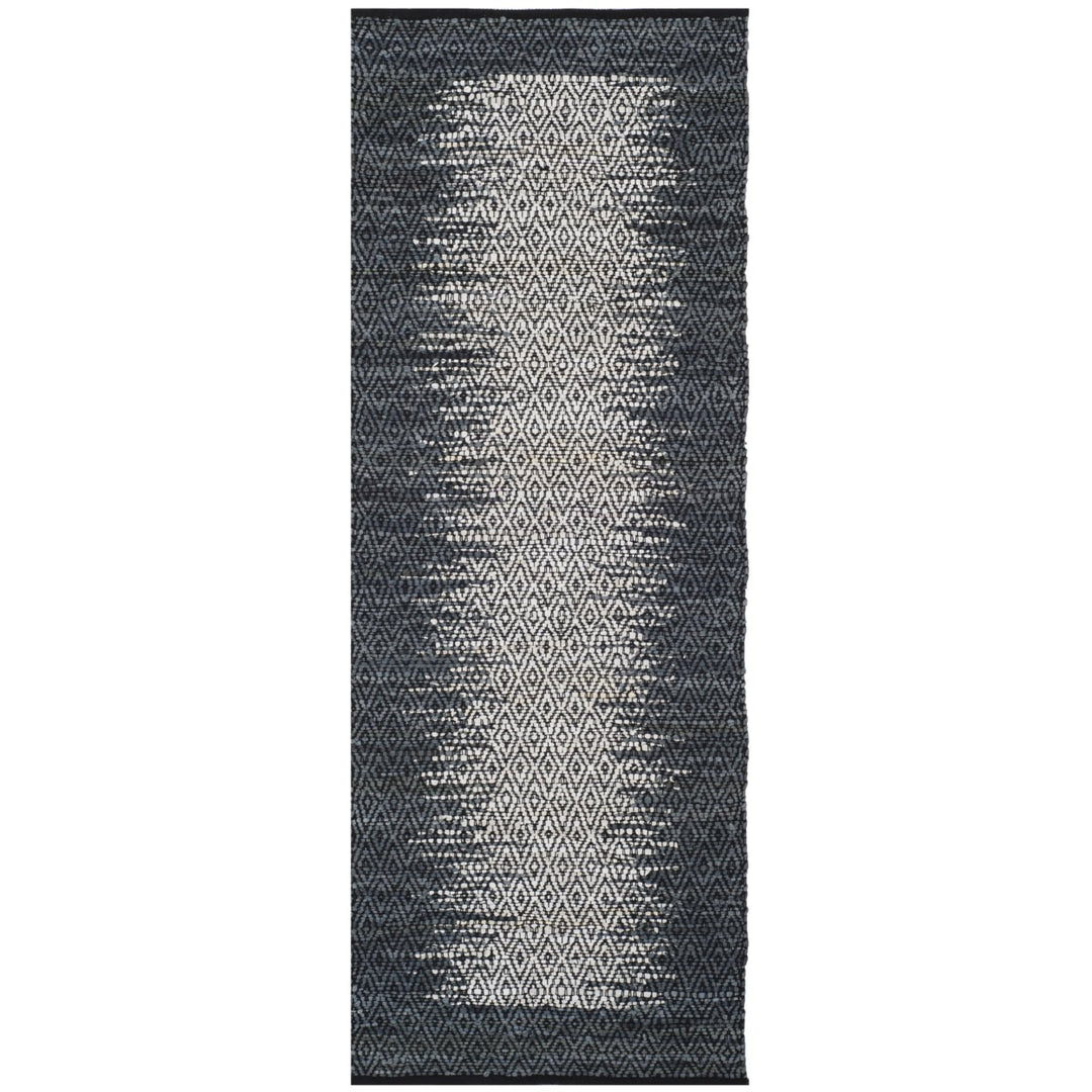 SAFAVIEH Vintage Leather VTL387B Light Grey / Charcoal Rug Image 1