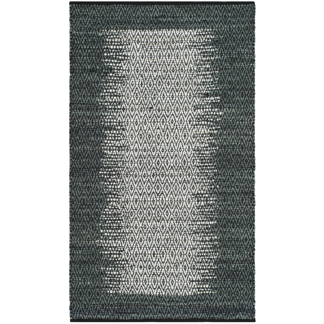 SAFAVIEH Vintage Leather VTL387B Light Grey / Charcoal Rug Image 1