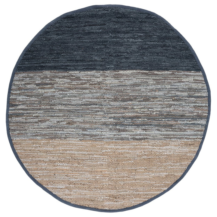 SAFAVIEH Vintage Leather VTL401M Handwoven Blue /Grey Rug Image 1