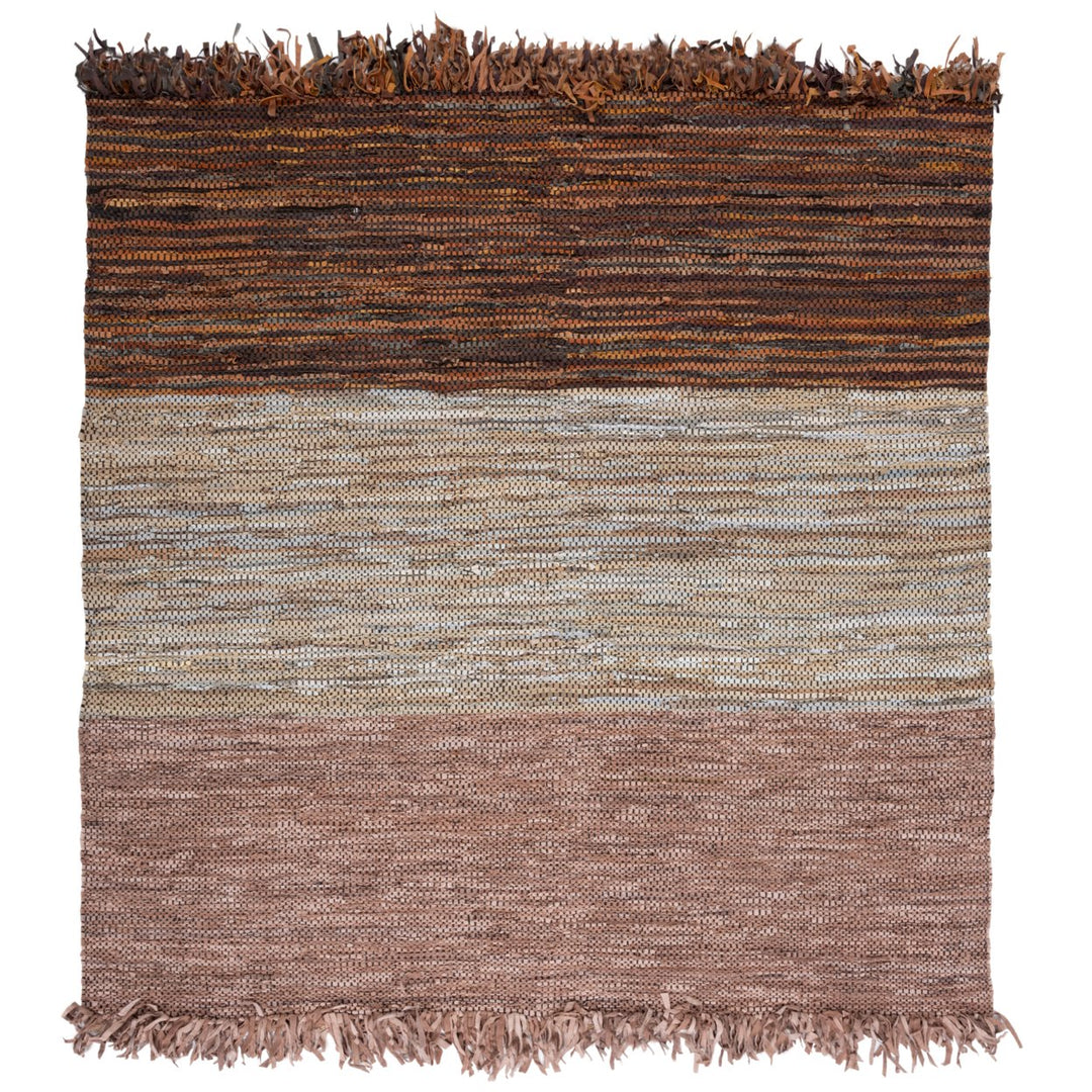 SAFAVIEH Vintage Leather VTL401P Handwoven Rust /Grey Rug Image 1