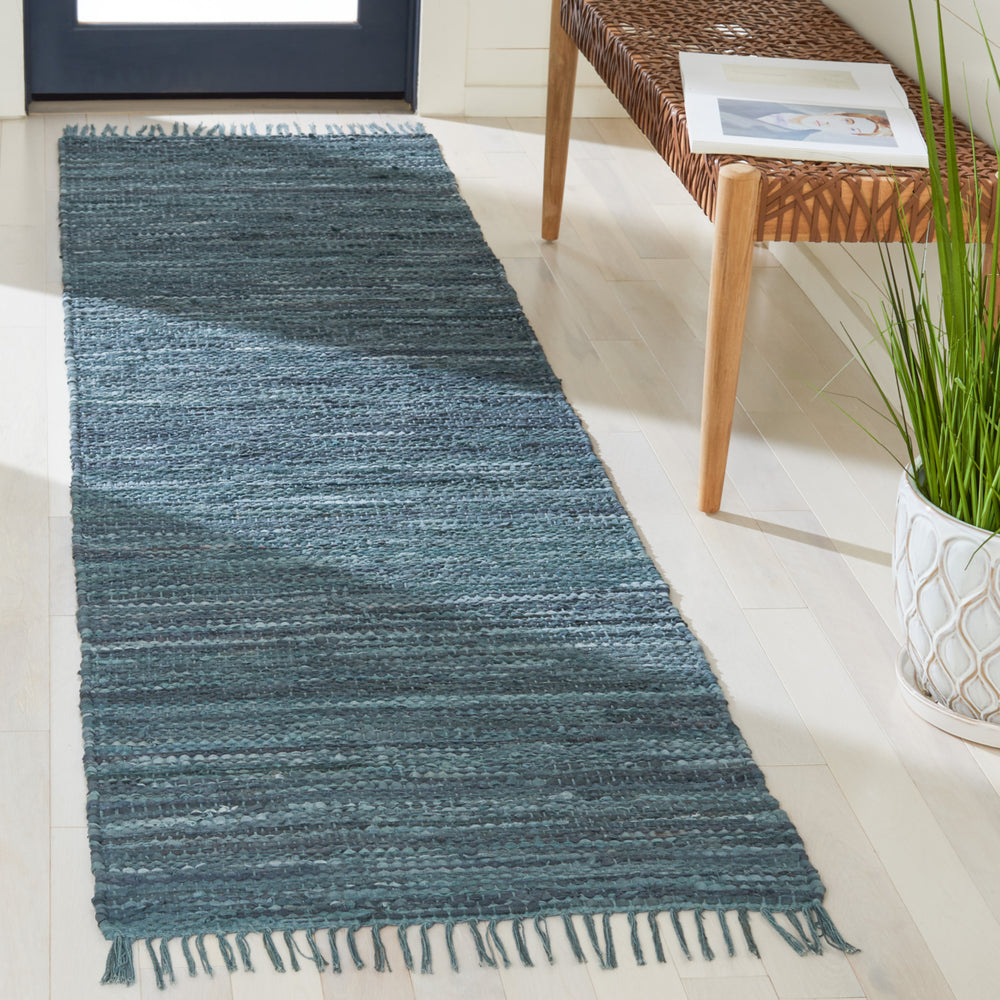 SAFAVIEH Vintage Leather VTL501M Handwoven Blue /Grey Rug Image 2