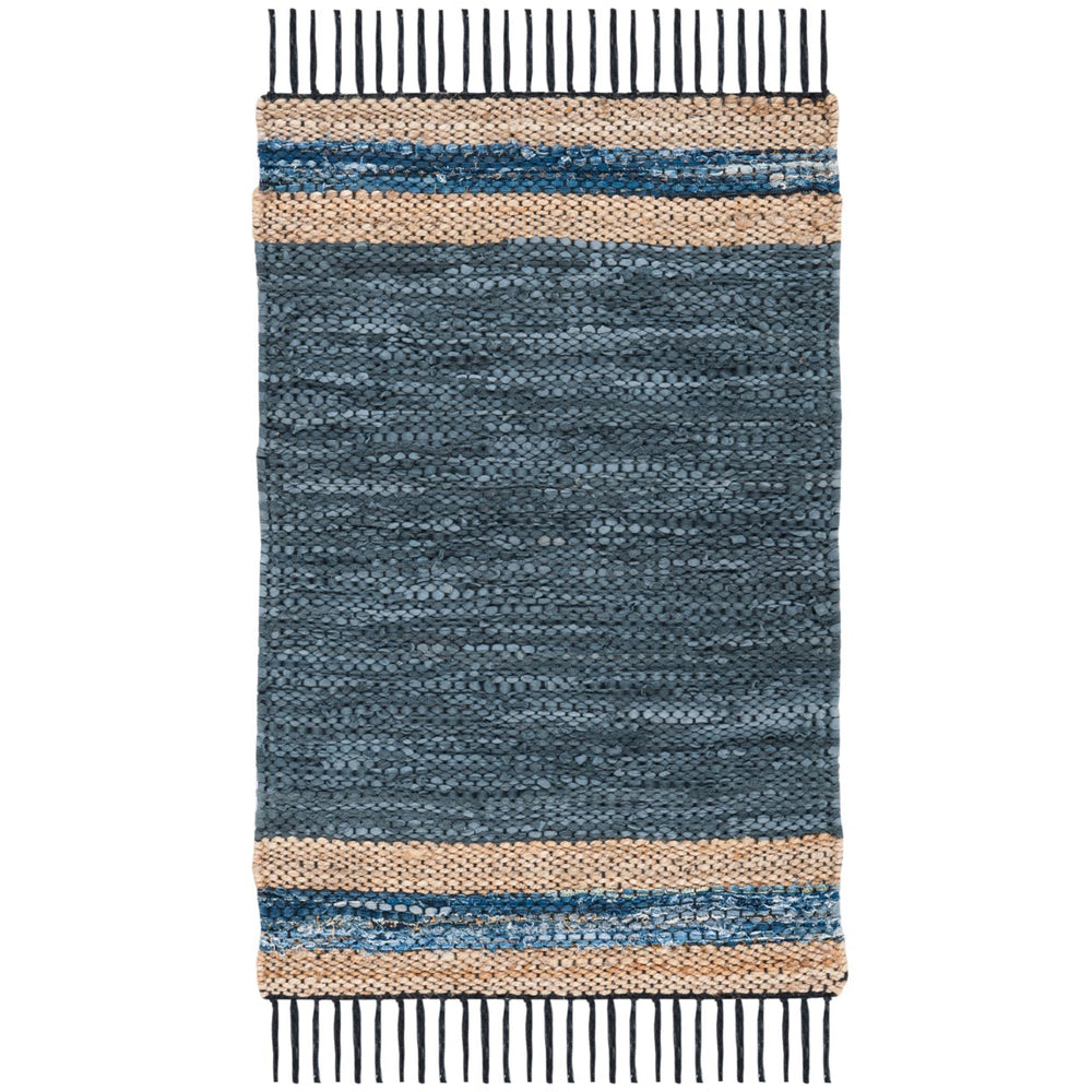 SAFAVIEH Vintage Leather VTL602M Blue / Natural Rug Image 2