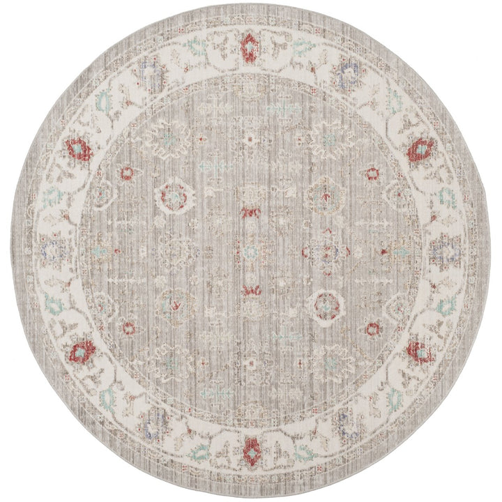 SAFAVIEH Windsor Collection WDS313T Light Grey / Ivory Rug Image 4