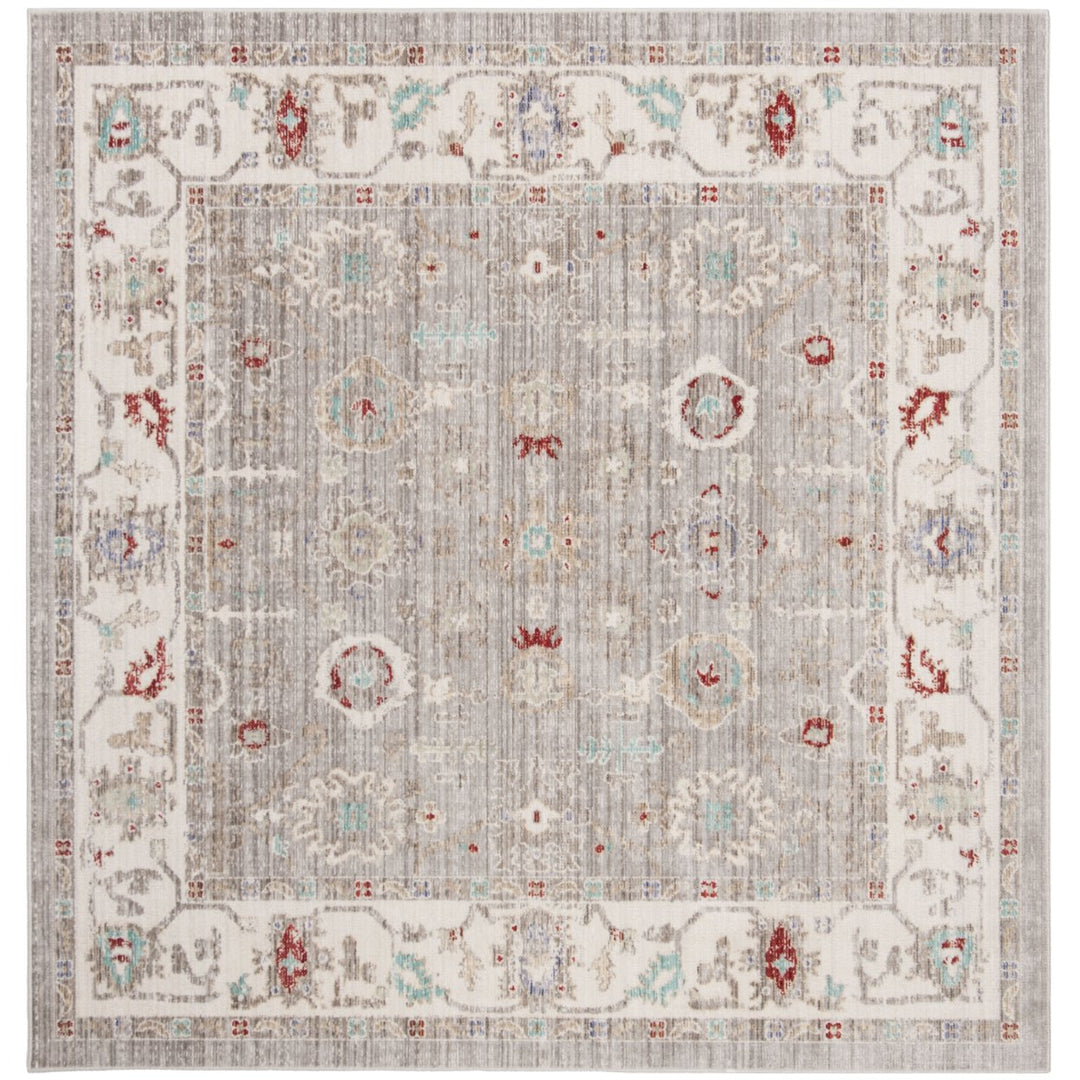 SAFAVIEH Windsor Collection WDS313T Light Grey / Ivory Rug Image 6