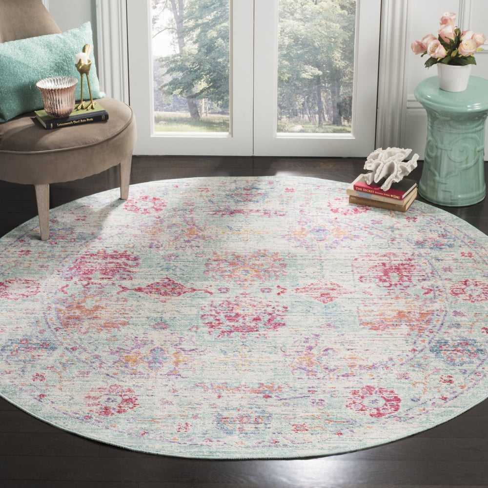 SAFAVIEH Windsor Collection WDS309D Ivory / Fuchsia Rug Image 2