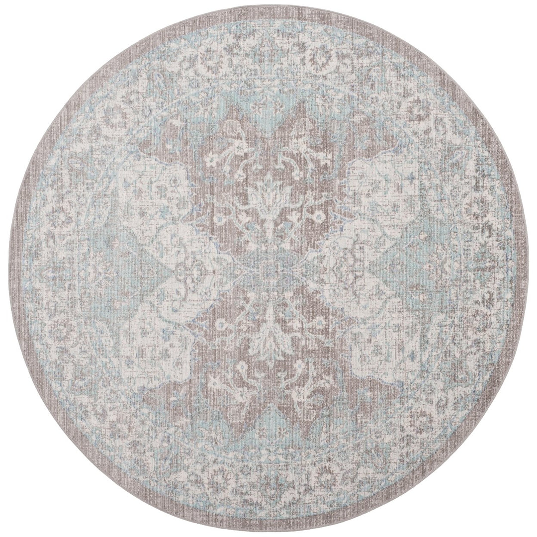 SAFAVIEH Windsor Collection WDS319L Light Grey / Aqua Rug Image 4