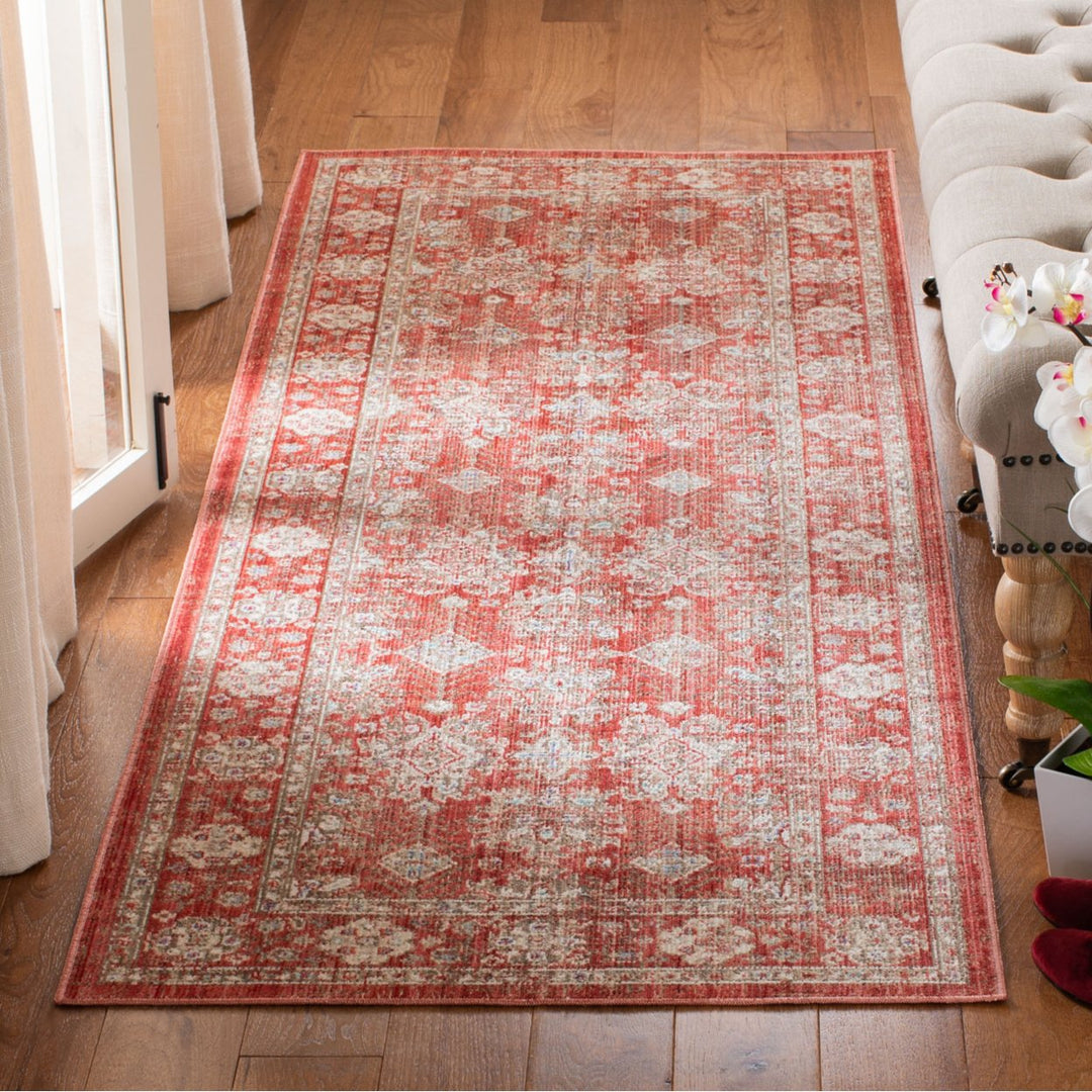 SAFAVIEH Windsor Collection WDS339N Red / Ivory Rug Image 3