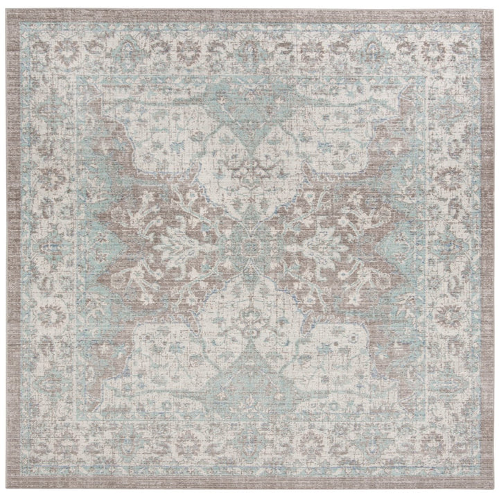 SAFAVIEH Windsor Collection WDS319L Light Grey / Aqua Rug Image 6