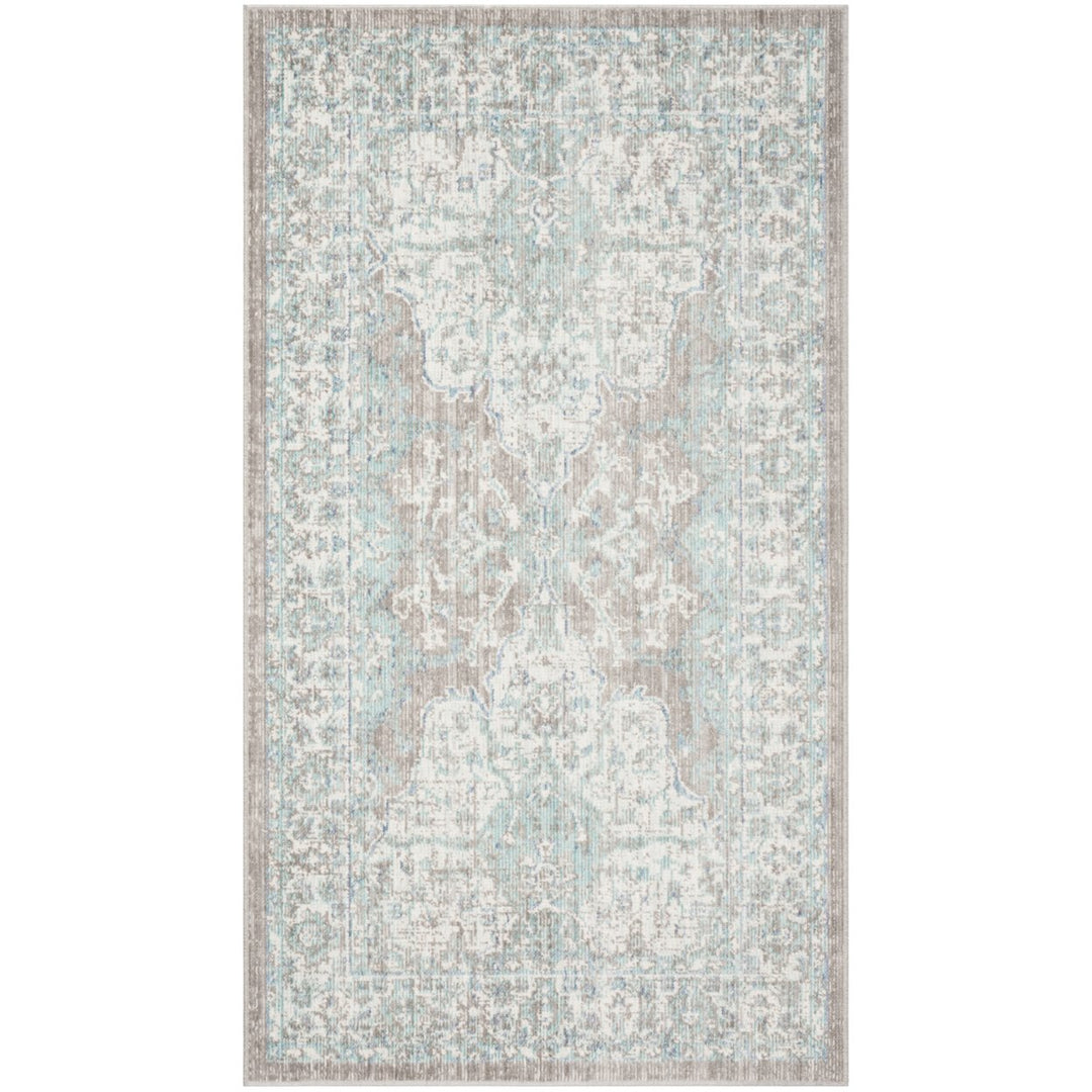 SAFAVIEH Windsor Collection WDS319L Light Grey / Aqua Rug Image 10