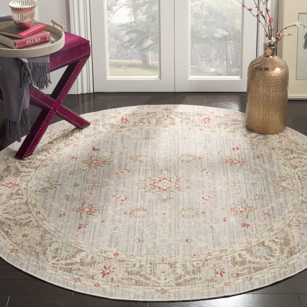 SAFAVIEH Windsor Collection WDS323T Light Grey / Brown Rug Image 2