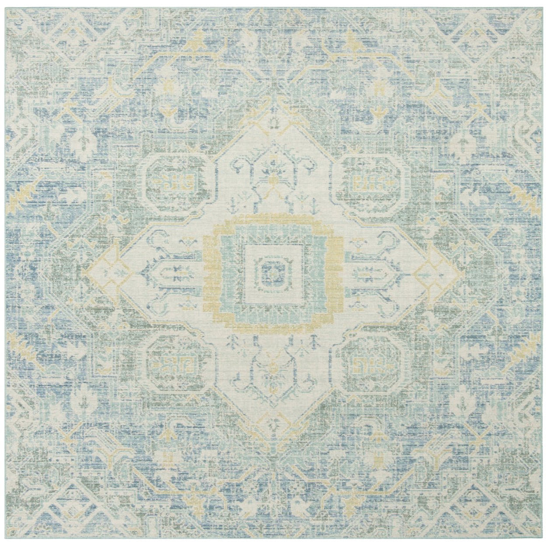 SAFAVIEH Windsor Collection WDS329J Blue / Lime Rug Image 5