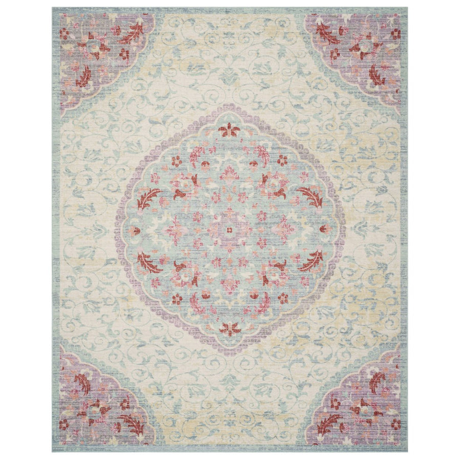 SAFAVIEH Windsor Collection WDS335P Light Grey / Blue Rug Image 1