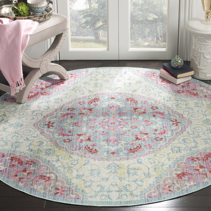 SAFAVIEH Windsor Collection WDS335P Light Grey / Blue Rug Image 2