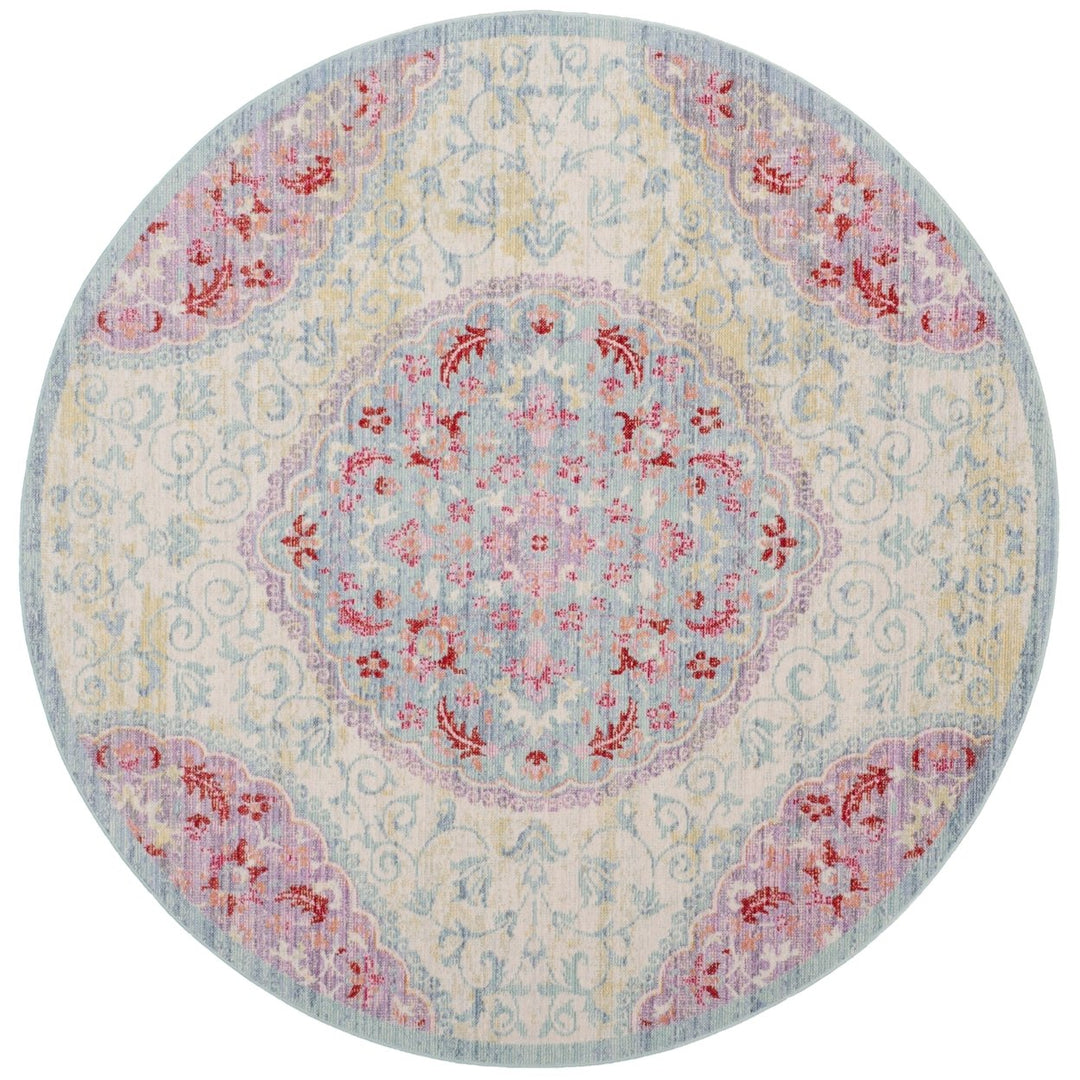 SAFAVIEH Windsor Collection WDS335P Light Grey / Blue Rug Image 4