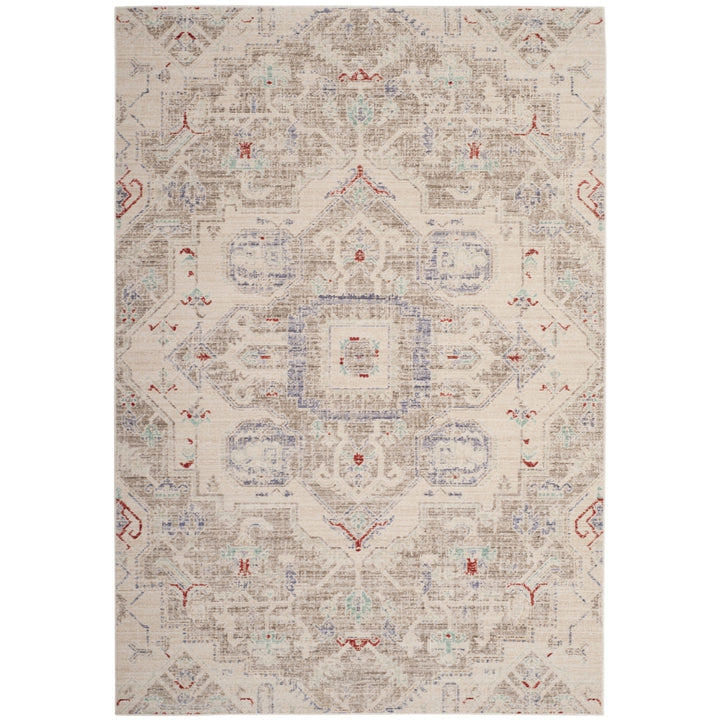 SAFAVIEH Windsor Collection WDS343G Light Grey / Ivory Rug Image 1