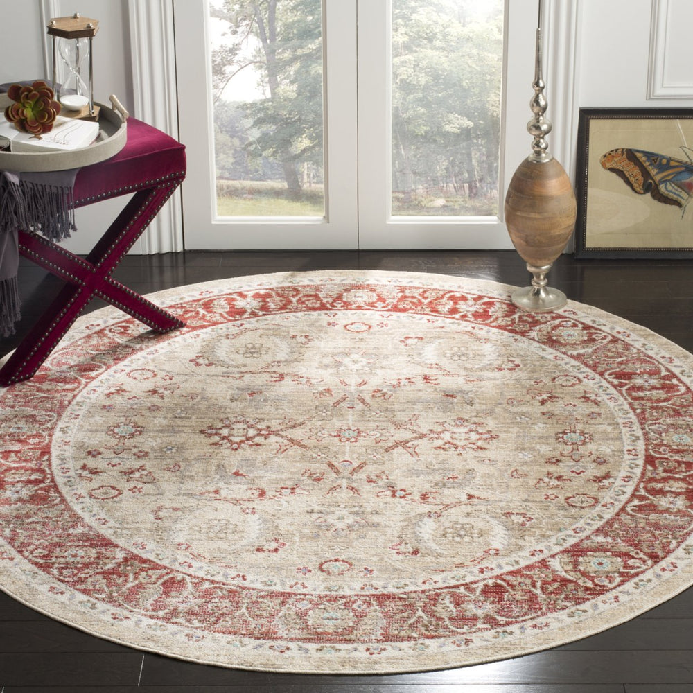 SAFAVIEH Windsor Collection WDS345N Ivory / Red Rug Image 2