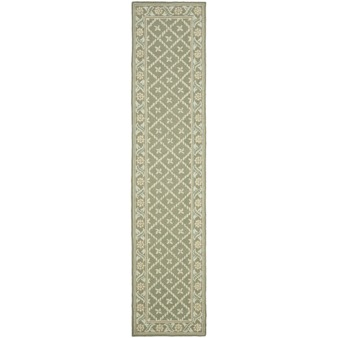 SAFAVIEH Wilton WIL334B Handmade Green / Ivory Rug Image 1