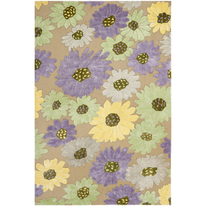 SAFAVIEH Wilton WIL341A Hand-hooked Taupe / Lilac Rug Image 3