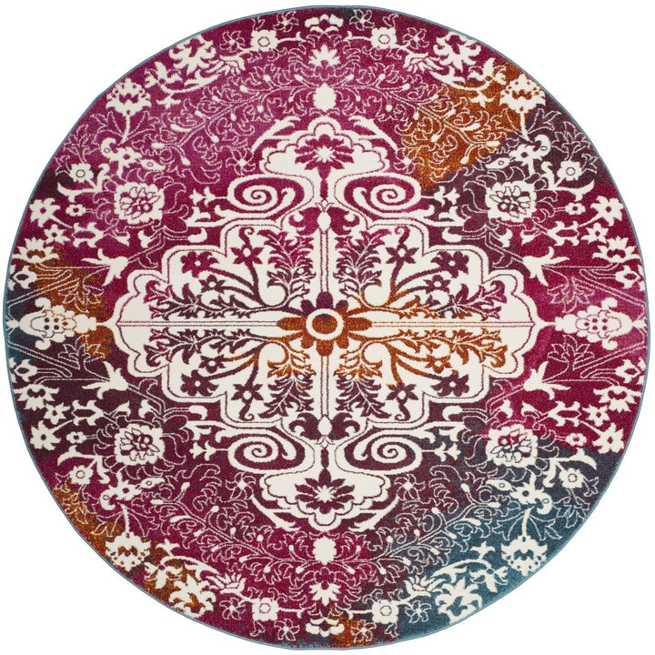 SAFAVIEH Watercolor Collection WTC669F Ivory / Fuchsia Rug Image 1