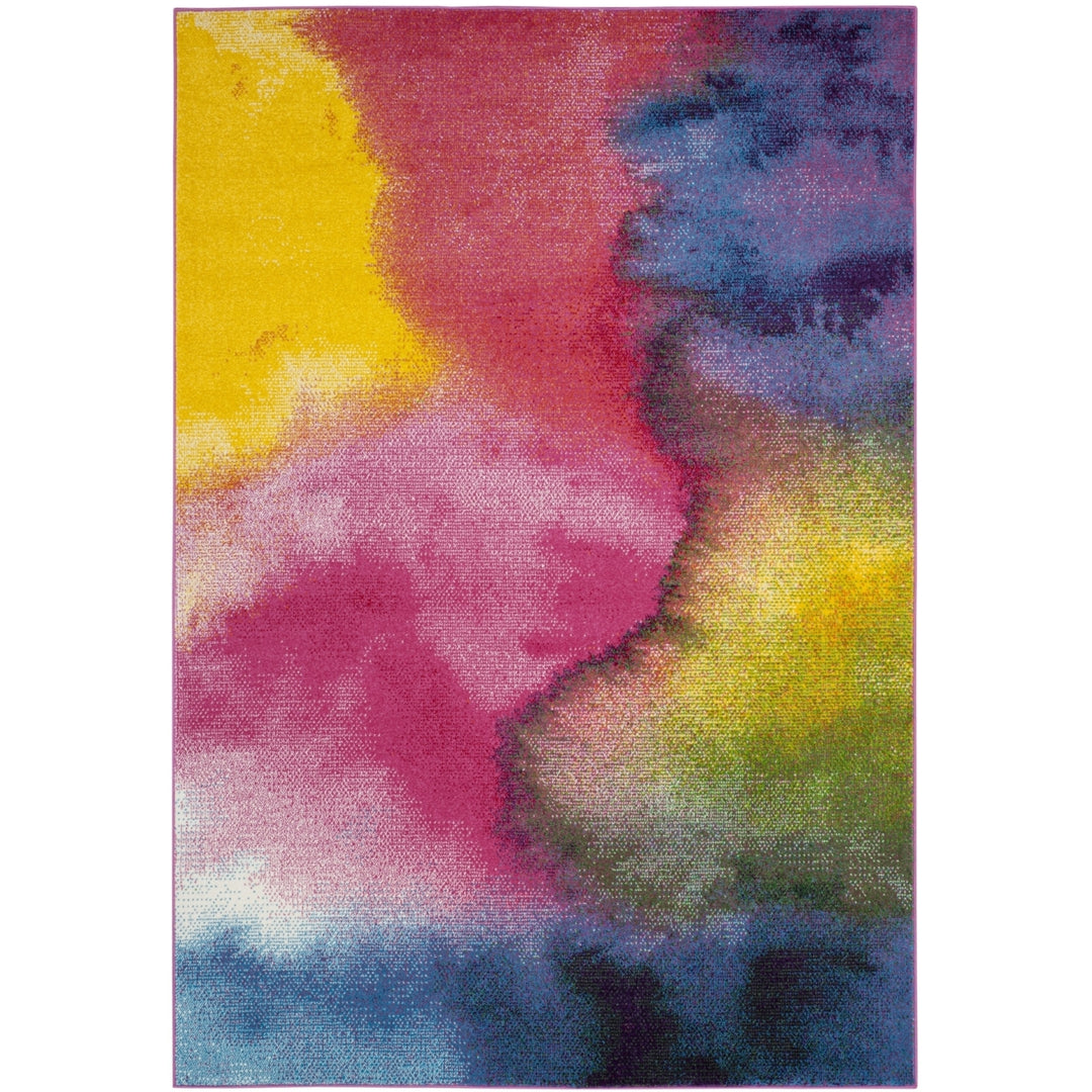 SAFAVIEH Watercolor Collection WTC621C Green / Fuchsia Rug Image 9