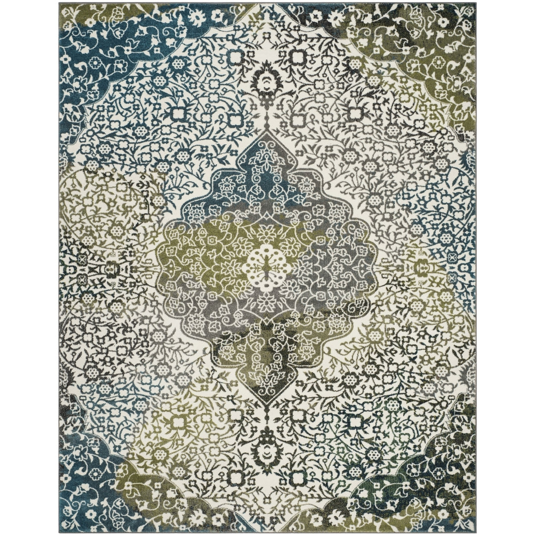 SAFAVIEH Watercolor WTC672B Ivory / Peacock Blue Rug Image 1