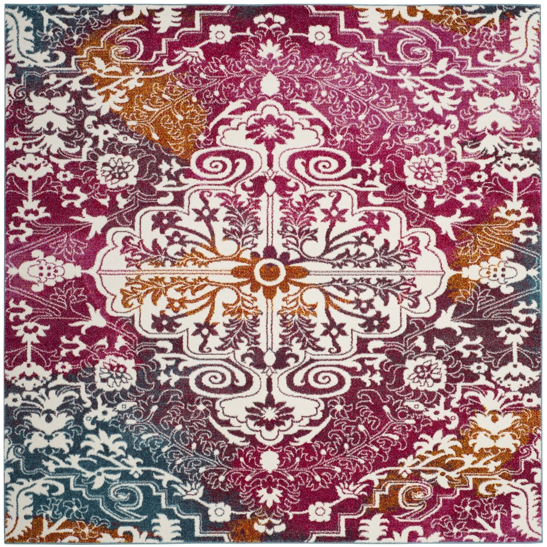 SAFAVIEH Watercolor Collection WTC669F Ivory / Fuchsia Rug Image 6